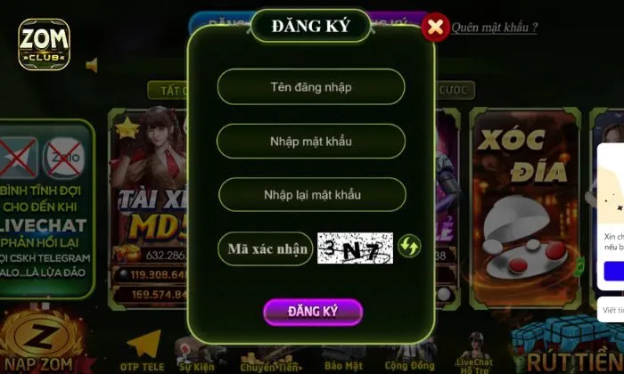Đăng ký Zomclub để trải nghiệm nhiều tựa game hấp dẫn
